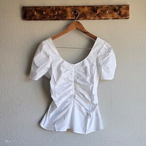 Thakoon Reversible Ruched Keyhole Blouse